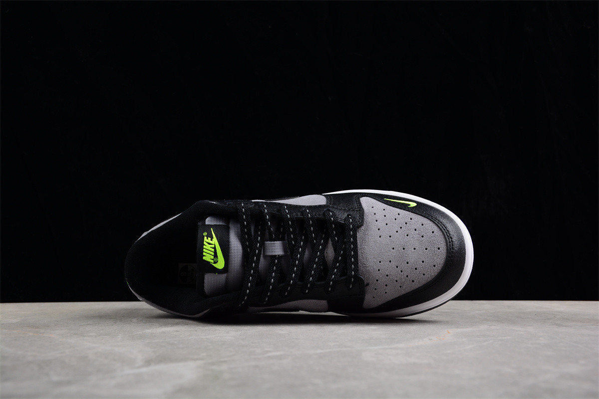Nike Dunk Low Black Cool Grey Volt Mini Swoosh FQ2205-001