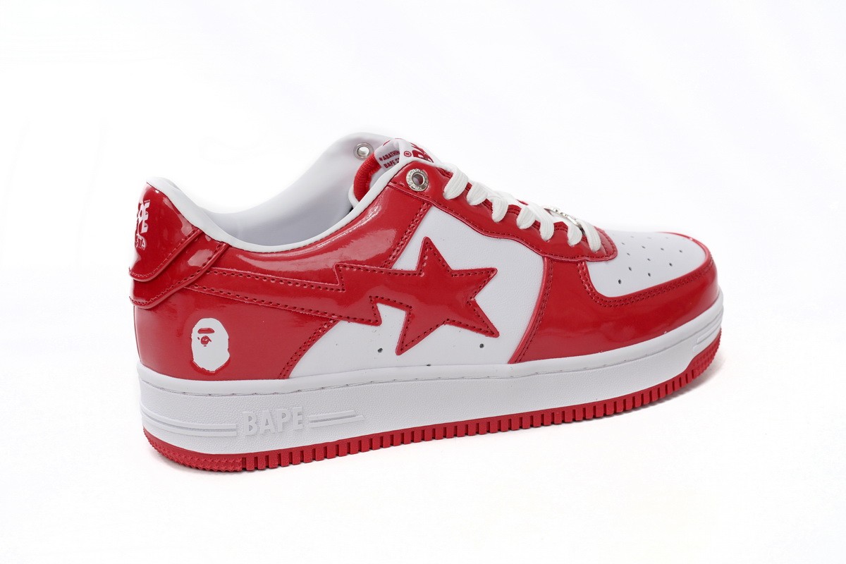 A Bathing Ape Bape Sta Patent Leather White Red (2023)