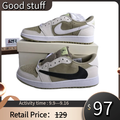 Jordan 1 Retro Low Golf Travis Scott Neutral Olive FZ3124-200