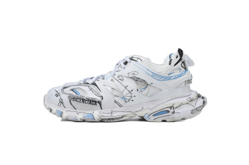 Bal*nci*ga   Track Sneaker 'White Blue' 542436W3SRA9014
