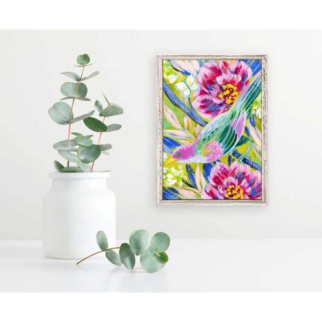 Birdsong In Chartreuse 2 Mini Framed Canvas