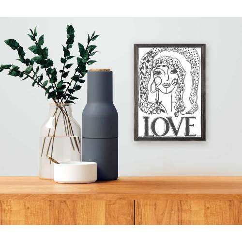 Fashion Floral - Love Mini Framed Canvas