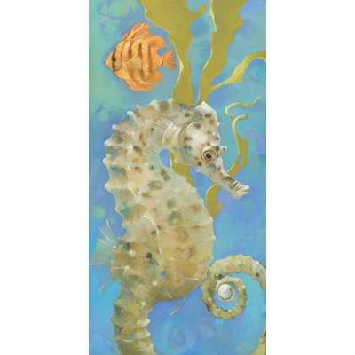 Seahorse With Pearl Canvas Wall Art