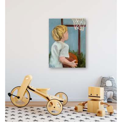 Lil' Basketball Star 2 Canvas Wall Art