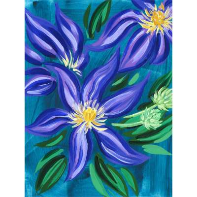 Clematis Canvas Wall Art