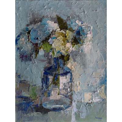 Blue Hydrangeas Canvas Wall Art