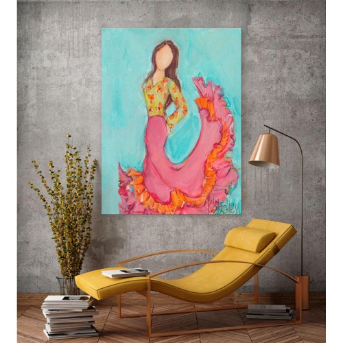 Flamenco Dancer - Brunette Canvas Wall Art