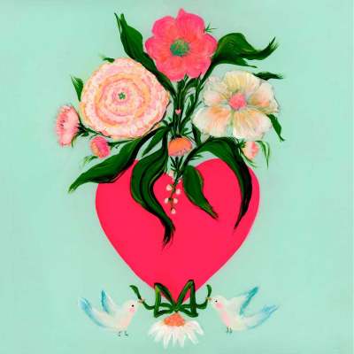 Blooming Heart Canvas Wall Art