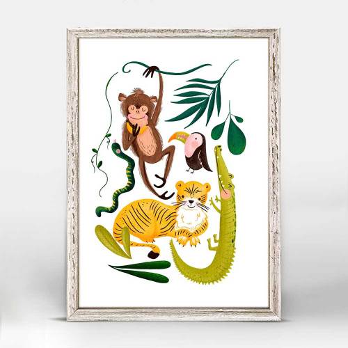 Jungle Critters Mini Framed Canvas