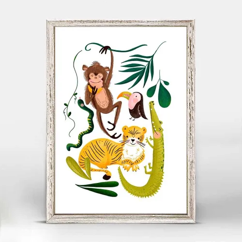 Jungle Critters Mini Framed Canvas