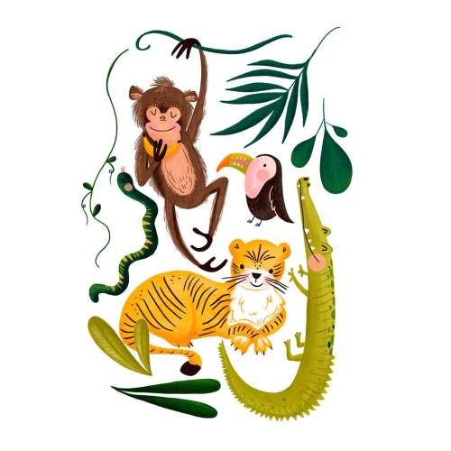 Jungle Critters Canvas Wall Art