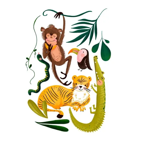 Jungle Critters Canvas Wall Art