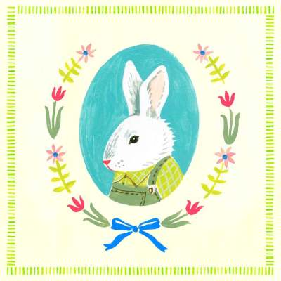 Portraits Of The Spring - Rabbit Canvas Wall Art