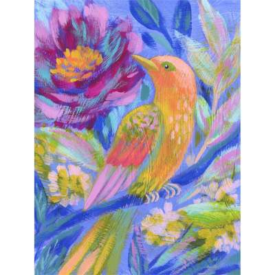 Birdsong In Blue 1 Canvas Wall Art