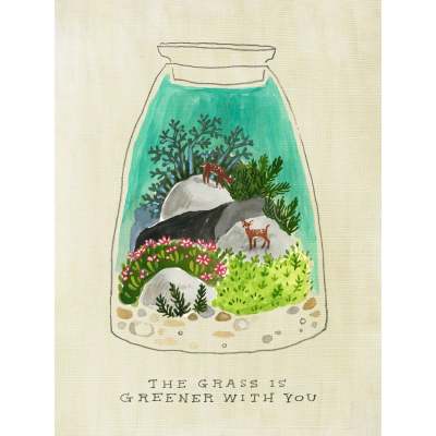 Terrarium Teal Canvas Wall Art
