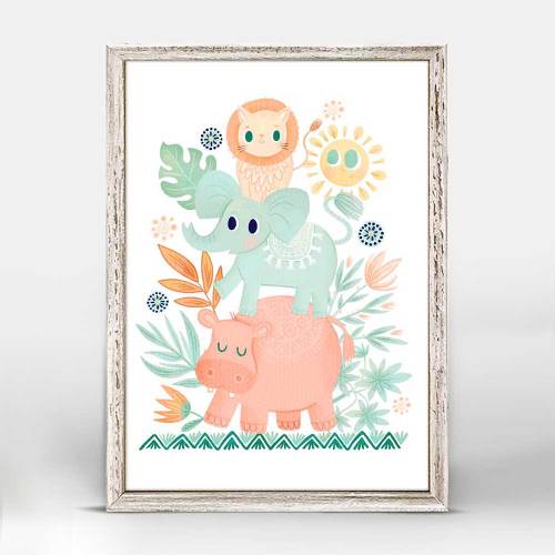 Soft Safari - Animal Stack Mini Framed Canvas