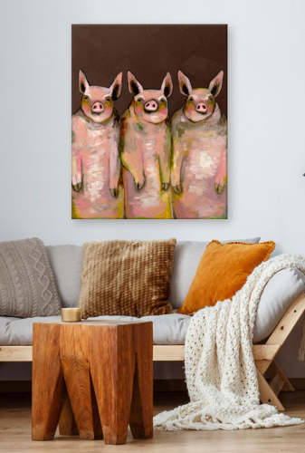 Little Piggies Canvas Wall Art
