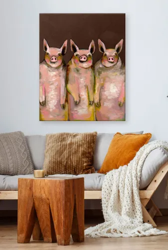 Little Piggies Canvas Wall Art
