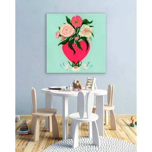 Blooming Heart Canvas Wall Art