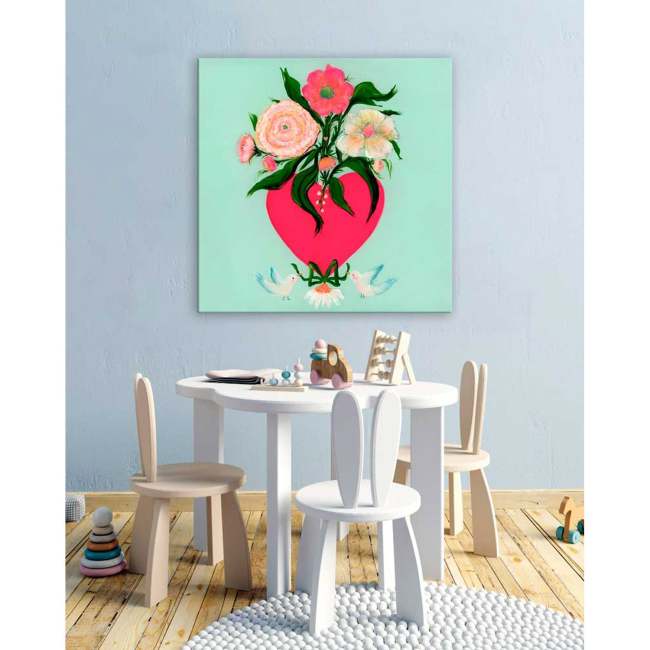 Blooming Heart Canvas Wall Art