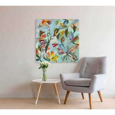 Blue Butterflies Canvas Wall Art