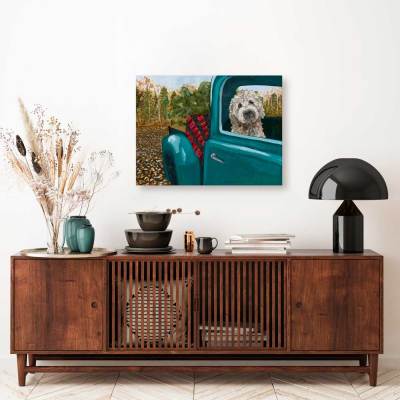 Doodle Truck Canvas Wall Art
