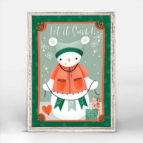 Holiday - Let It Snow - Joy Mini Framed Canvas