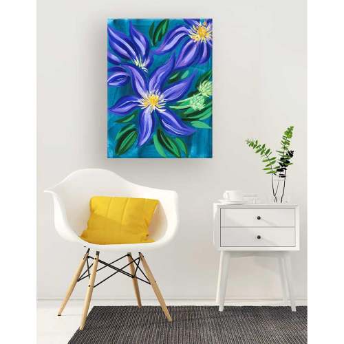 Clematis Canvas Wall Art