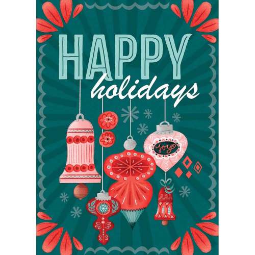 Holiday - Happy Holidays - Ornaments Canvas Wall Art