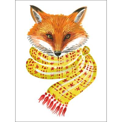 Holiday - Cozy Fox Canvas Wall Art