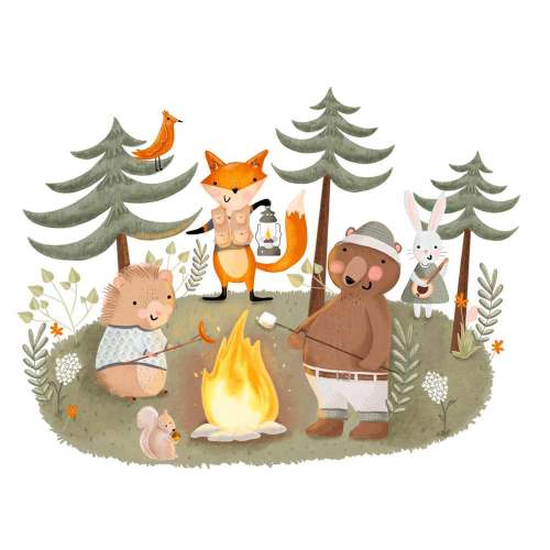 Wilderness Campfire - Day Canvas Wall Art
