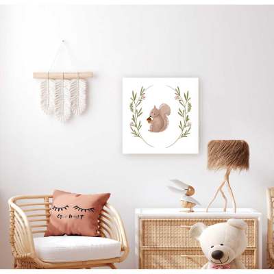 Red Squirrel Portrait Canvas Wall Art