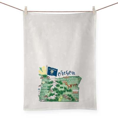State Map - Oregon Tea Towels