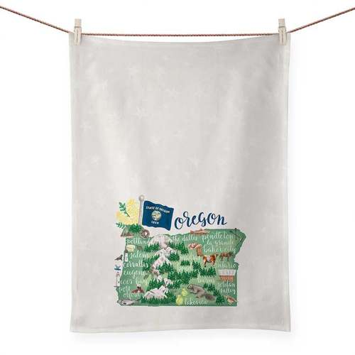 State Map - Oregon Tea Towels