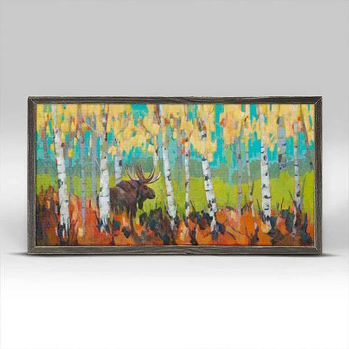 Alone With The Moose Mini Framed Canvas