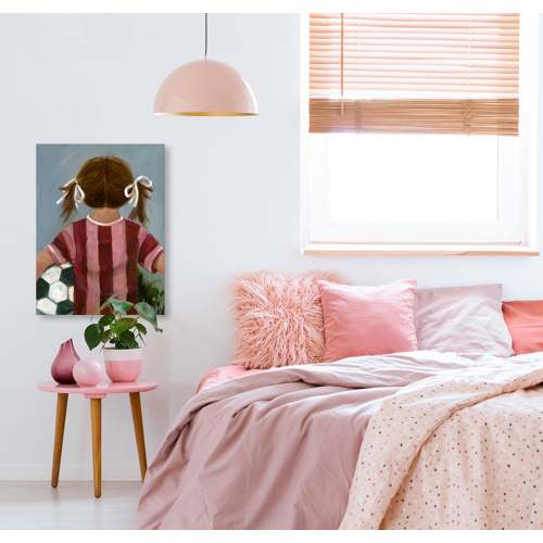 Lil' Soccer Star - Girl Canvas Wall Art