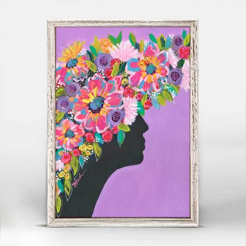 Lavender Silhouette Mini Framed Canvas