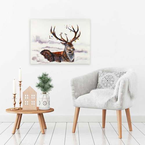 Holiday - Buck and Bells Canvas Wall Art