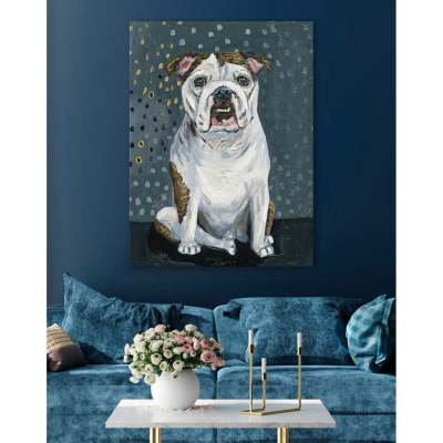 Bulldog Eyes Canvas Wall Art