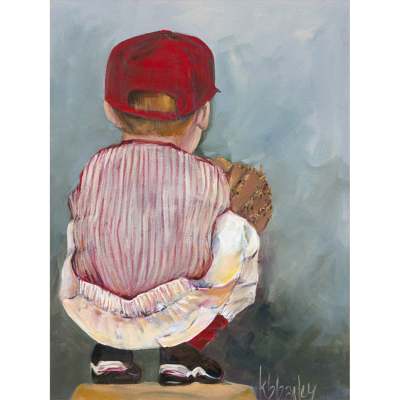 Lil' Catcher Boy Canvas Wall Art