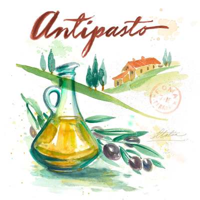 Portrait Of Tuscany - Antipasto Canvas Wall Art