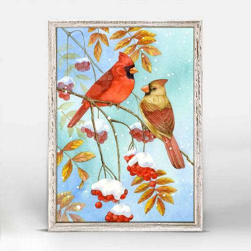 Holiday - Snow & Scarlet Mini Framed Canvas