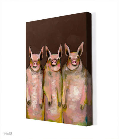 Little Piggies Canvas Wall Art