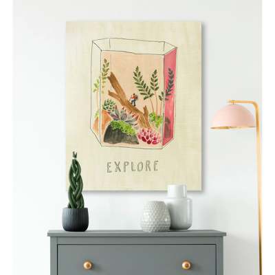 Terrarium Pink Canvas Wall Art
