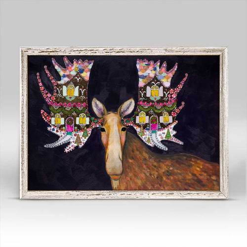 Holiday - Gingerbread Moose Mini Framed Canvas