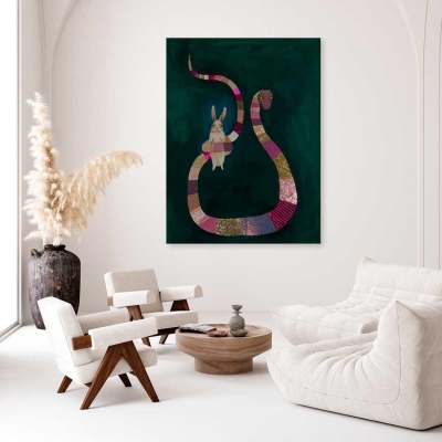 Pink Snake Canvas Wall Art