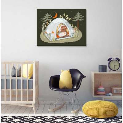 Wilderness Tent - Night Canvas Wall Art