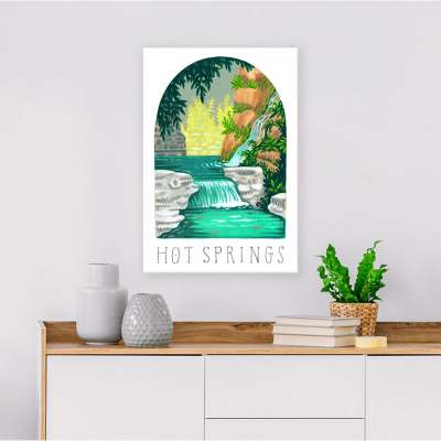 National Parks - Hot Springs Canvas Wall Art