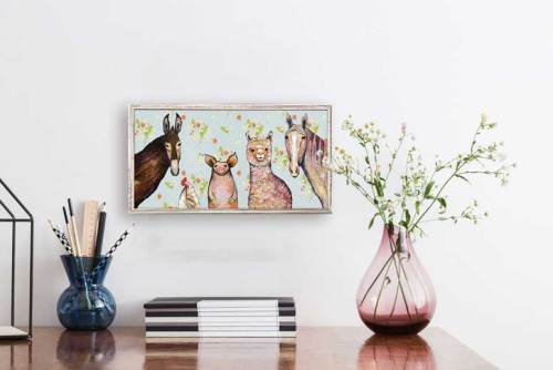 Alpaca And Pals - Strawberry Patch Mini Framed Canvas