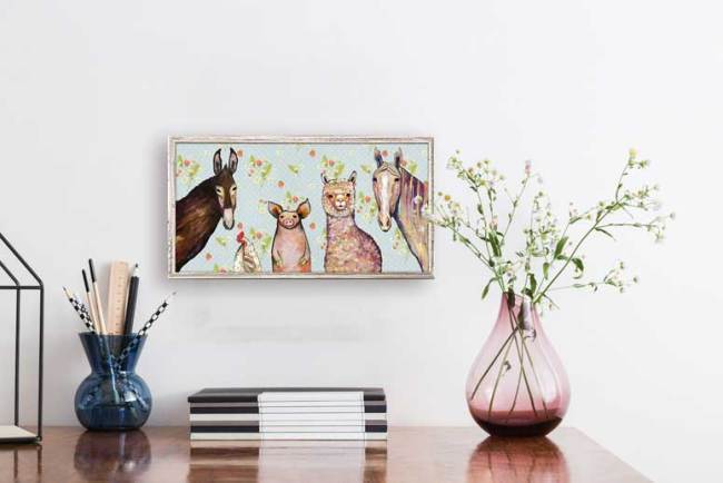 Alpaca And Pals - Strawberry Patch Mini Framed Canvas